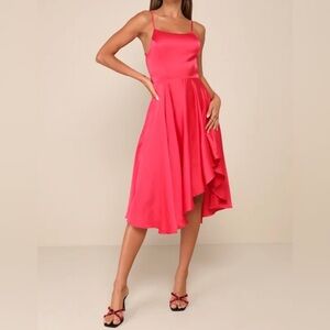 Lulu’s Elegant Red Sleeveless Dress sz Small